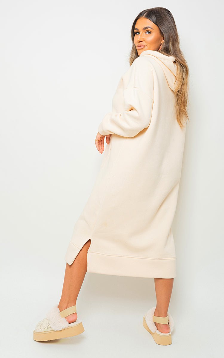 JENNA Kangaroo Pocket Long Loose Hoodie - Glamoo - 