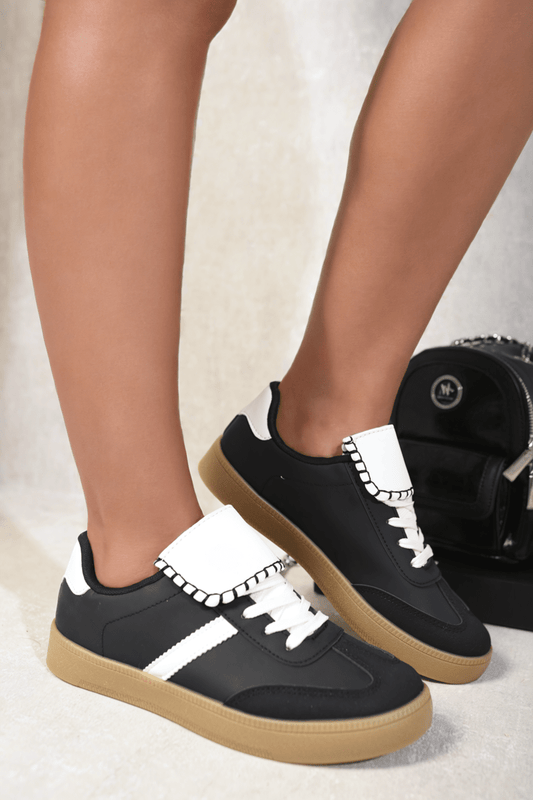 Lace Up Low Top Trainers - Glamoo - 