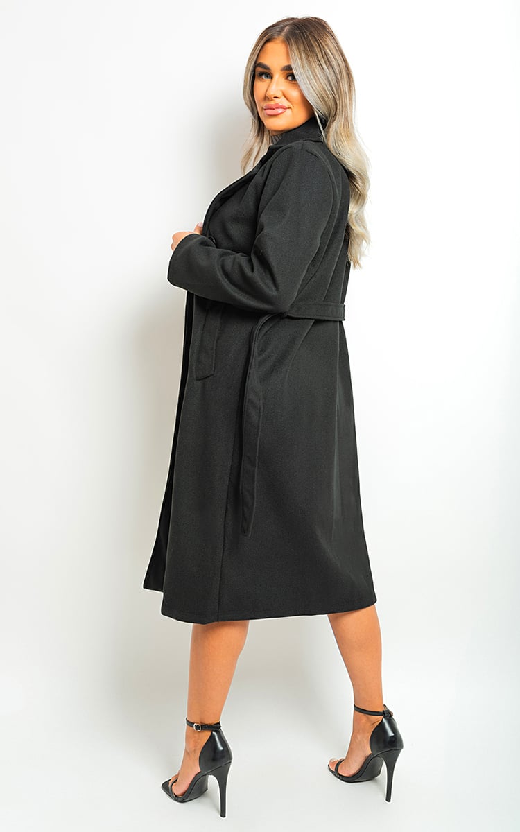 LAURYN Button Detail Belted Trench Coat - Glamoo - 