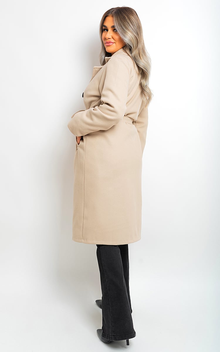 LAURYN Button Detail Belted Trench Coat - Glamoo - 