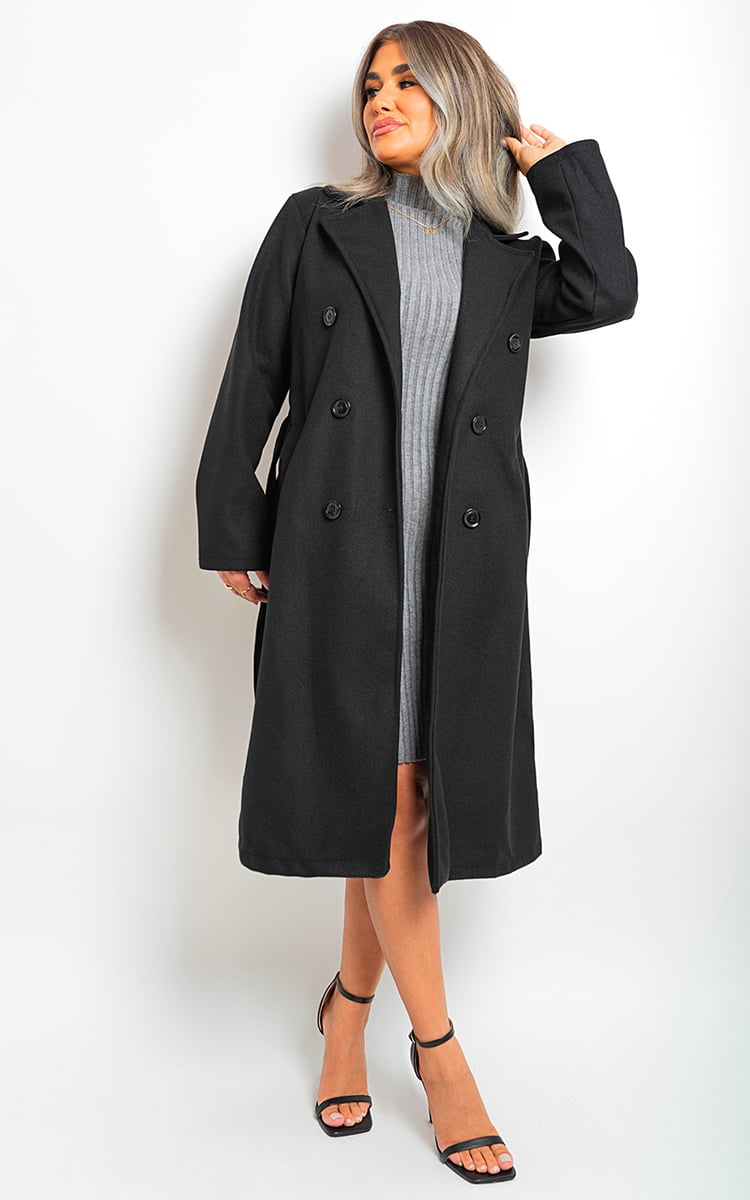 LAURYN Button Detail Belted Trench Coat - Glamoo - 