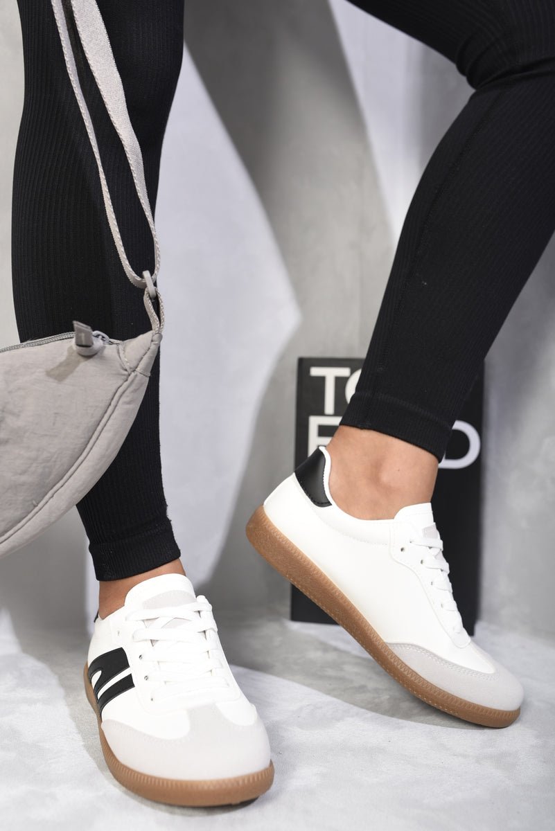 Low Top Lace-Up Trainers - Glamoo -