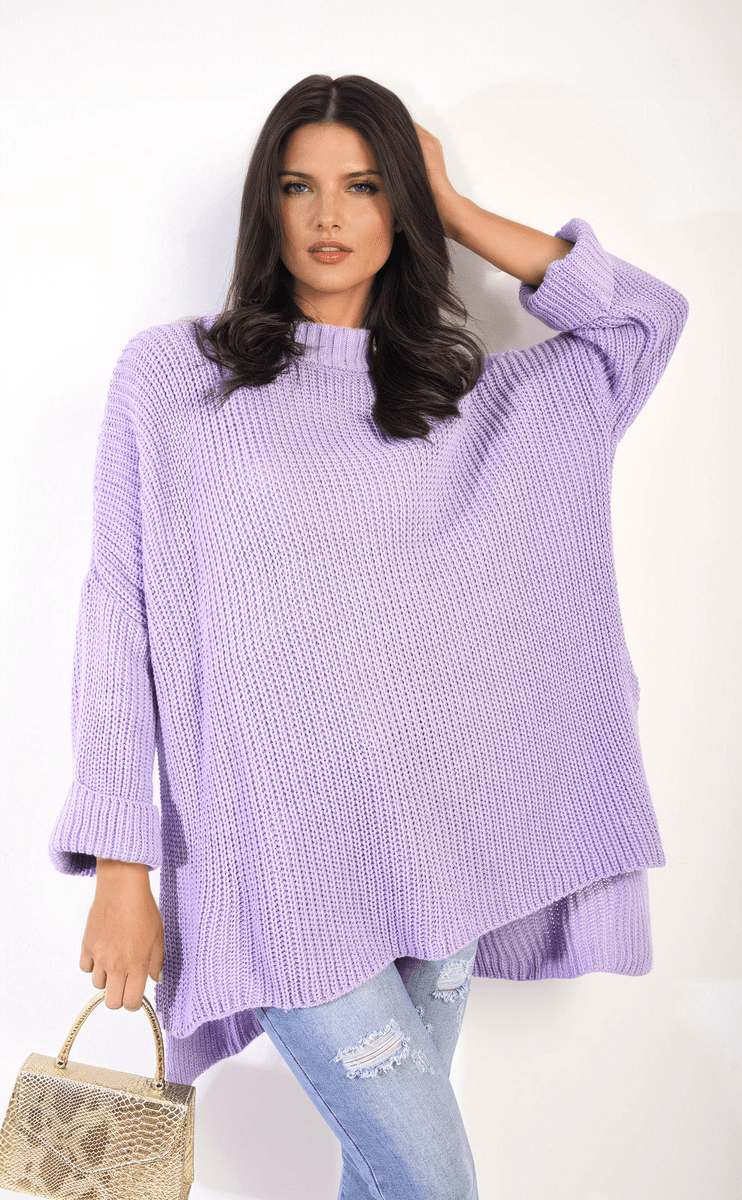 Oversized High Neck Knitted Jumper - Glamoo - 