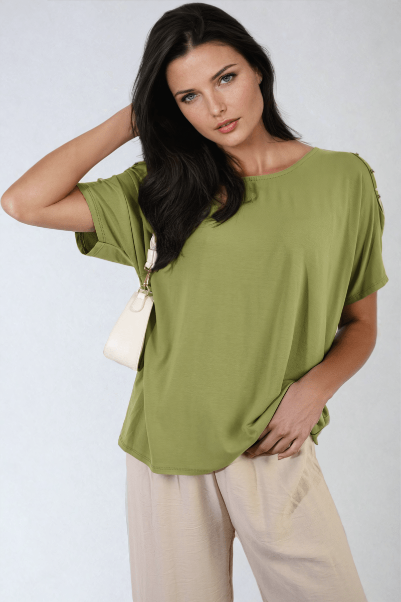 Pearl Cold Shoulder Top - Glamoo - 