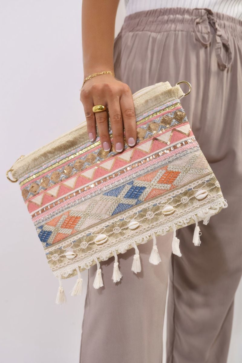 Pom Pom Boho Clutch Bag - Glamoo - 