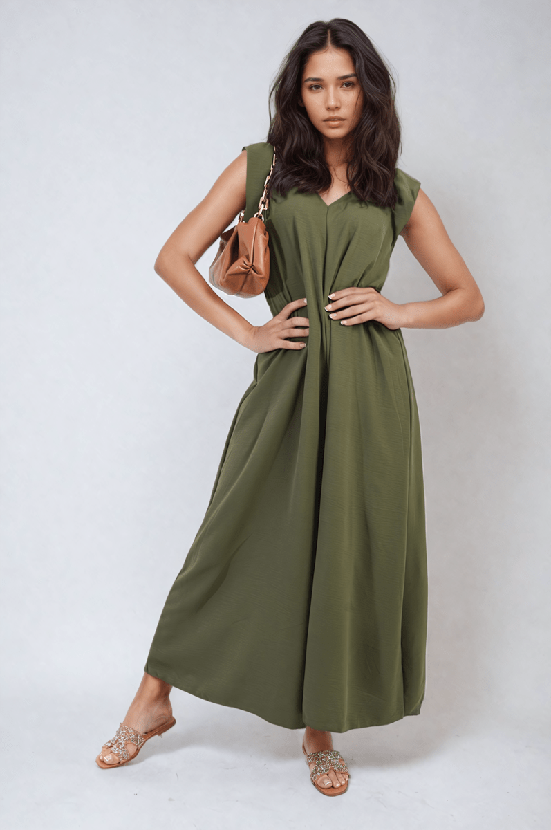 Ruffle Sleeve V - Neck Loose Waist Wide Leg Jumpsuit - Glamoo - 