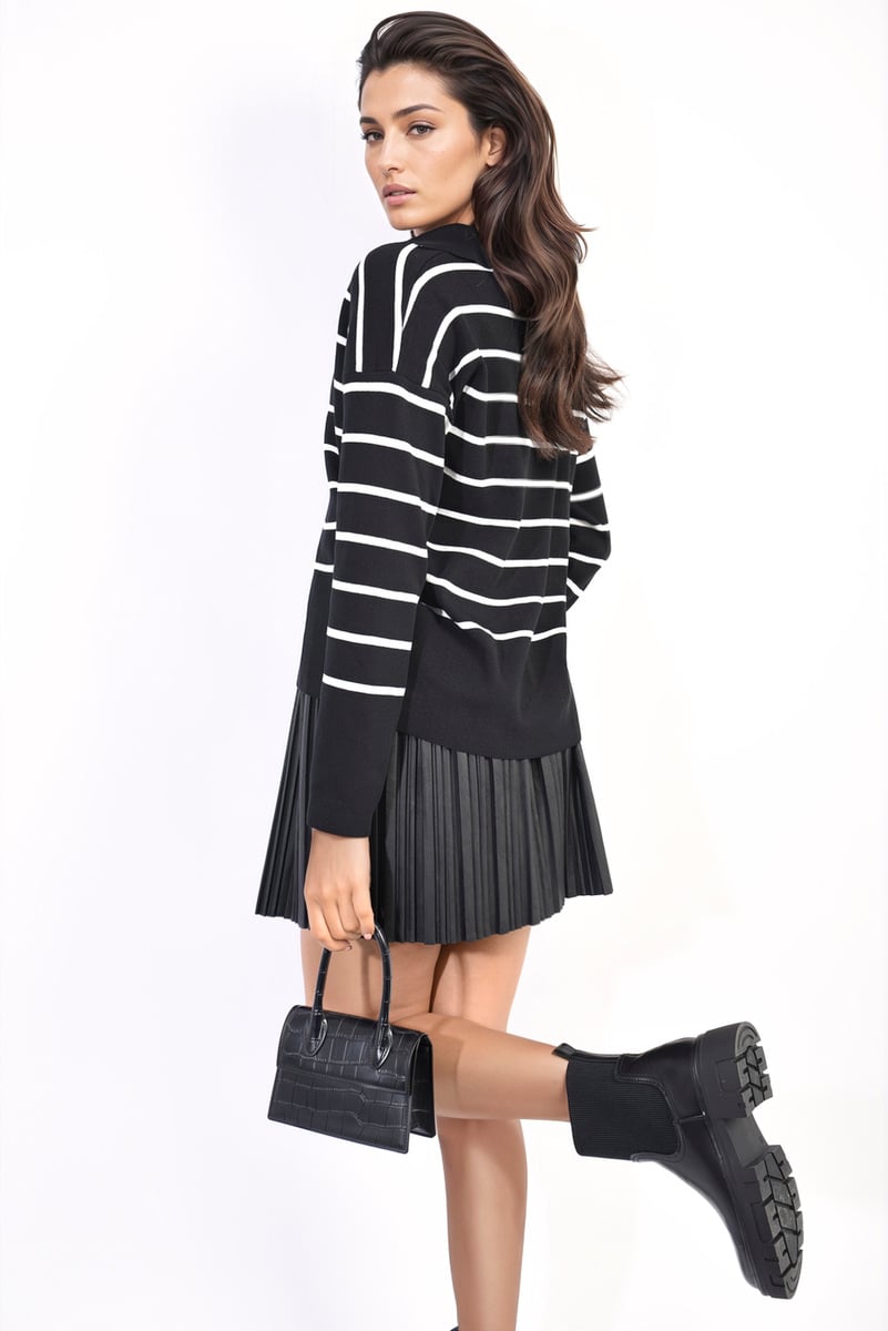 Striped Knitted Jumper - Glamoo - 